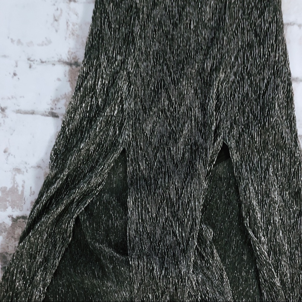 Metallic Crepe High Slit Maxi Dress - Picture 3 of 4